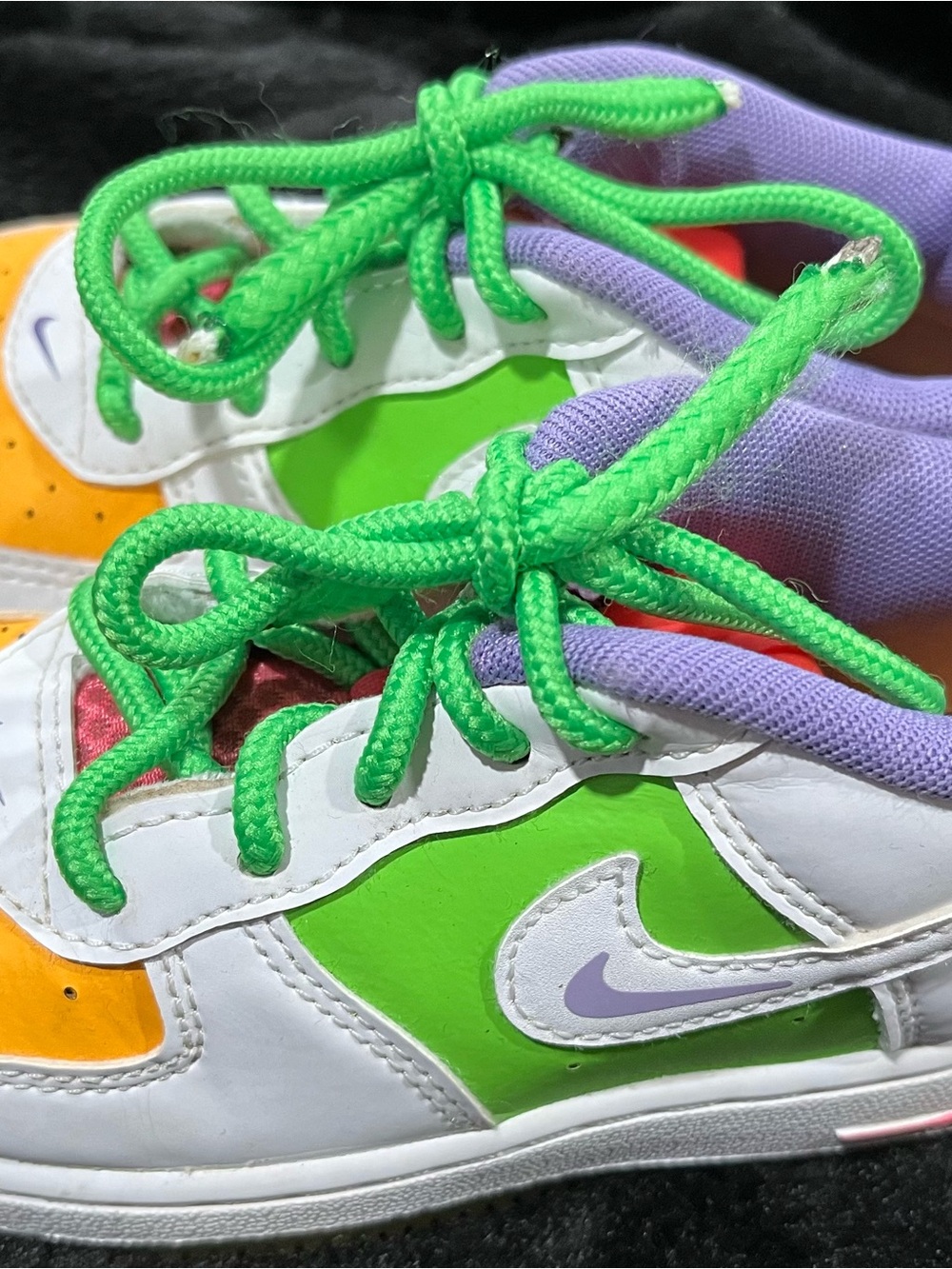 Nike Kids' LV8 Air Force Low-Top Sneakers in Green & Purple